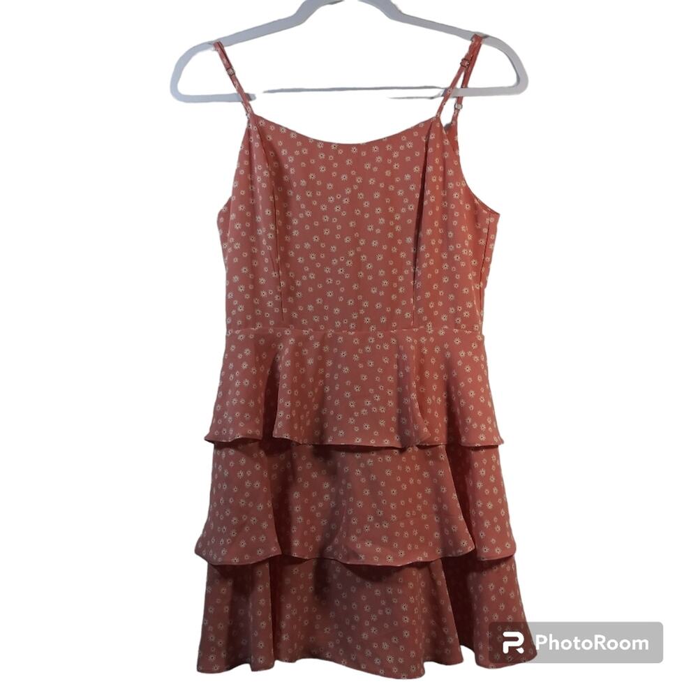 Forever 21 Woven Rose Cream Ditsy Floral Ruffle Tiered Sleeveless Dress Size S